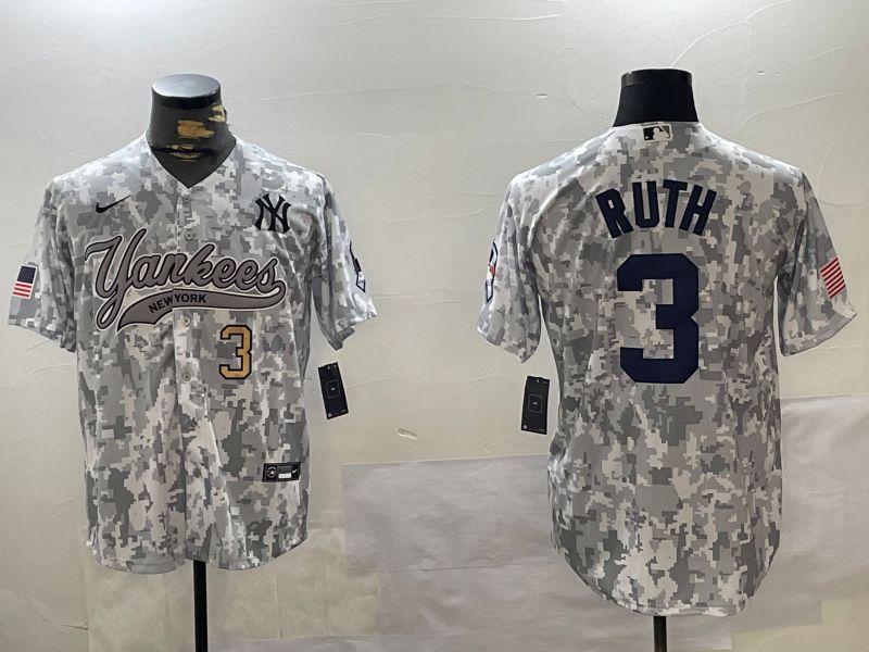 Men New York Yankees #3 Ruth Camo Joint Name 2024 Nike MLB Jersey style 2->new york yankees->MLB Jersey